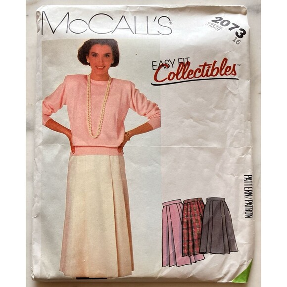 Vintage McCall's Pattern 2073 Women's Pleated Skirt Size 16 Business Pro Cut - Picture 1 of 5